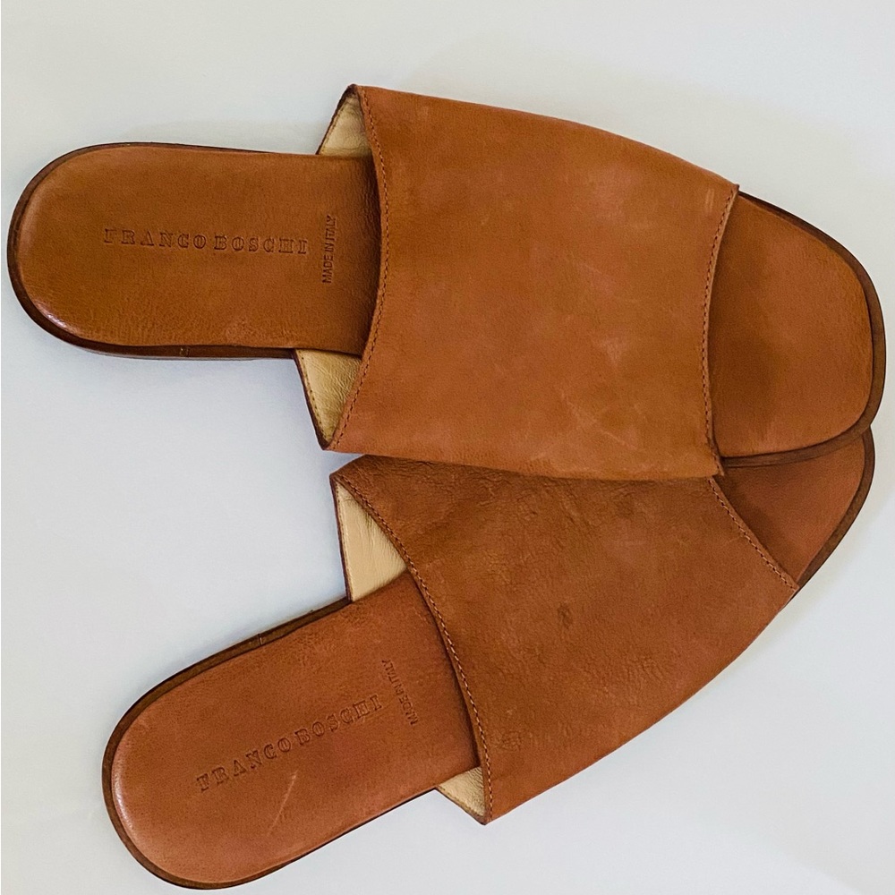 FRANCO BOSCHI leather flat slides
